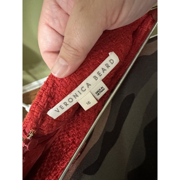 Veronica Beard Roman Tweed Boucle Mini Skirt Nantucket Red Sz 16 Preppy College - Picture 10 of 13